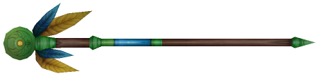 "Monster - Staff, Green Feathered"
