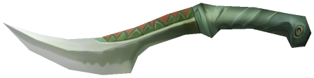 "Monster - Dagger, Curvey Green Blade"