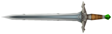 "Monster - Sword, Long Silver - Green Pommel"