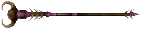 "Monster - Staff, Demon Skull Staff Low Purple Flame"