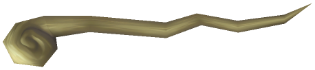 "Monster - Staff, Wood w/ Spiral Head White Low Purple Glow"