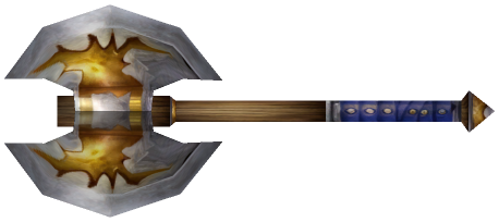 "Monster - Axe, 2H Large Double Bladed, Gold"