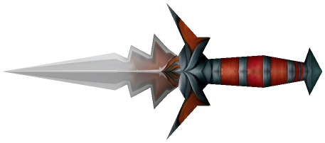 "Monster - Dagger, Ornate Spikey Base Red"